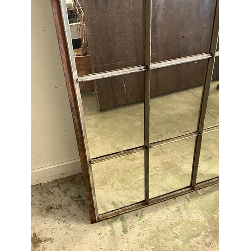 255 - A reclaimed industrial window mirror (274cm x 120cm) (9ft)