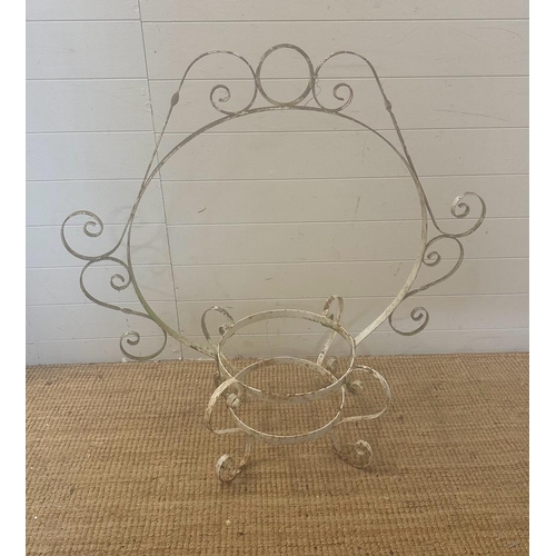 272 - A white painted wrought iron decorative plant stand (H95cm)