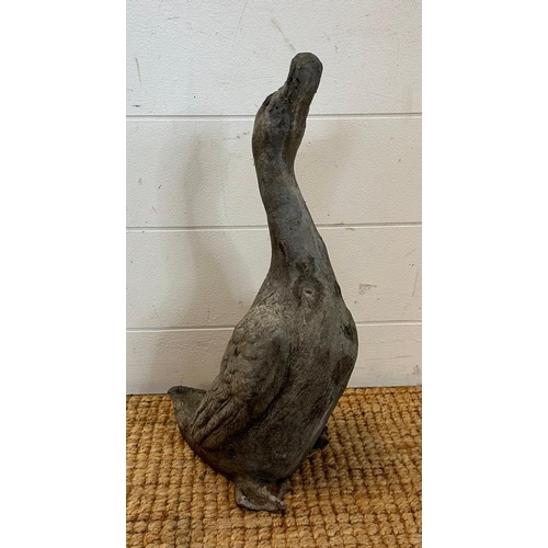 273 - A lead garden ornament of a duck (H42cm)