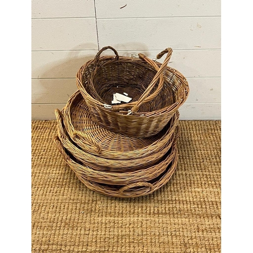 294 - Six woven baskets various sizes