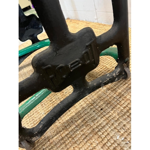 297 - An early iron mangle press (H114cm W75cm)