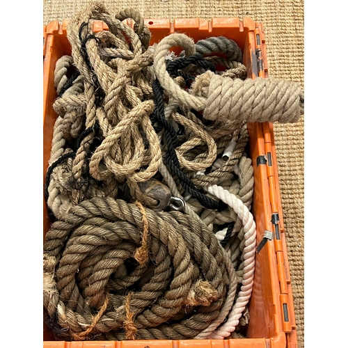 307 - A large selection of rope various sizes and lengths