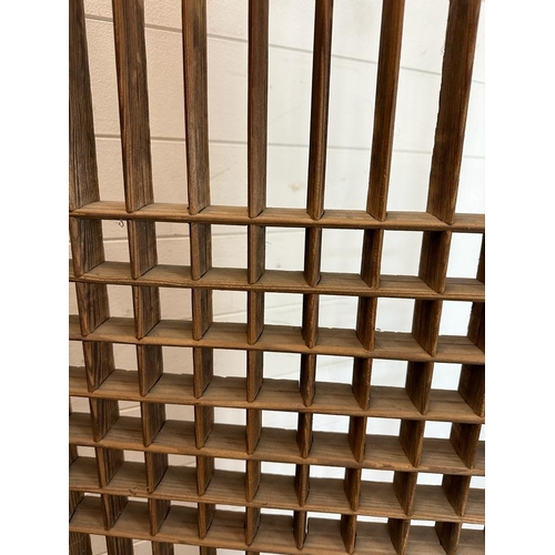 33 - A Korean pine slatted screen 110cm x 178cm