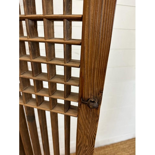 33 - A Korean pine slatted screen 110cm x 178cm