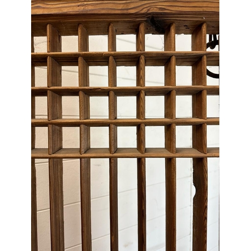 33 - A Korean pine slatted screen 110cm x 178cm