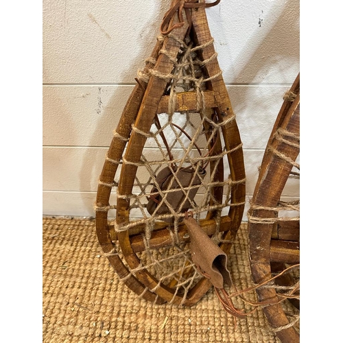 347 - A selection of Steven vintage wooden webbed snow shoes