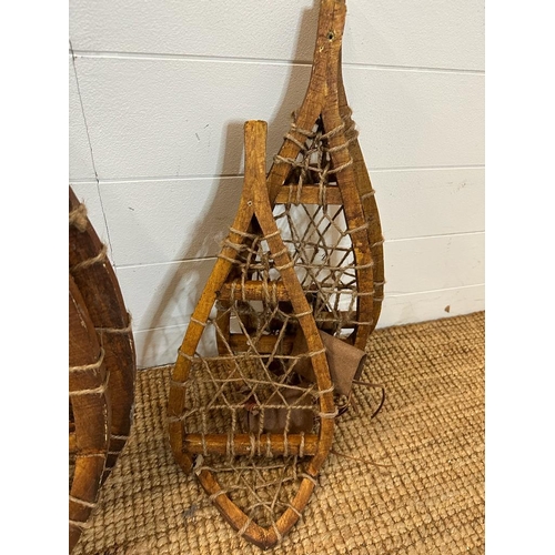 347 - A selection of Steven vintage wooden webbed snow shoes