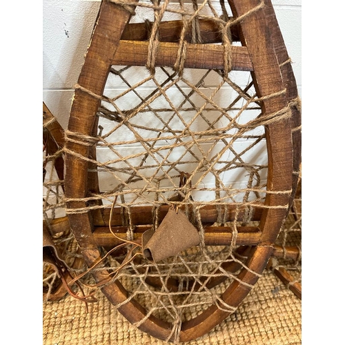 347 - A selection of Steven vintage wooden webbed snow shoes