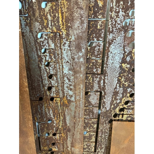 359 - Seventeen reclaimed metal sheets pierced with musical notes, various sizes