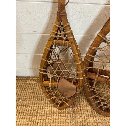 360 - Two pairs of vintage wooden webber snow shoes