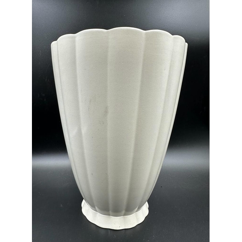 368 - A white fluted vase by Keith Murray for Wedgewood