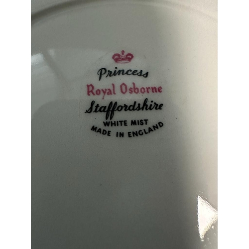 394 - A part Royal Osbourne white mist dinner and tea service