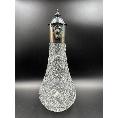 437 - A cut glass and silver claret jug, hallmarked for C J Vander Ltd, Sheffield 1991