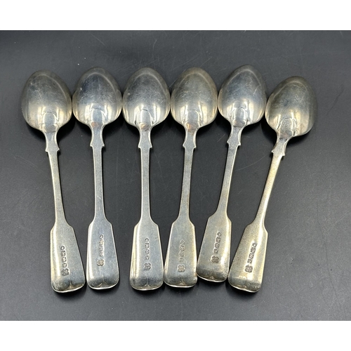 446 - A set of six Victorian silver teaspoons, hallmarked for Exeter 1877 by Josiah Williams & Co approxim... 