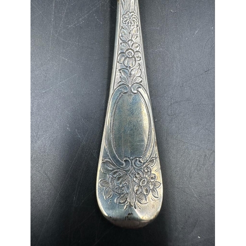 459 - A Georgian spoon with berry decoration and indistinct hallmarks (Approximate Weight 53g)