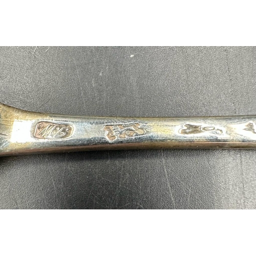 459 - A Georgian spoon with berry decoration and indistinct hallmarks (Approximate Weight 53g)