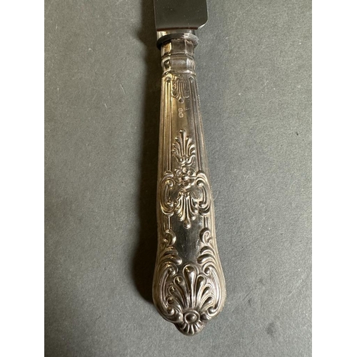 464 - A silver handled sandwich knife, hallmarked for Birmingham