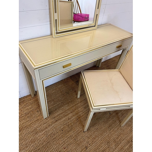 50 - Pierre Vadel dressing table and chair ( 75cm H x 126cm L x 40cm D)