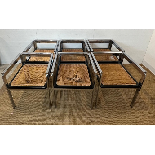 53 - Chrome plated square Zevi 1970's chairs AF