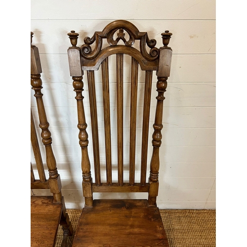 56 - A pair of oak style farmhouse chairs