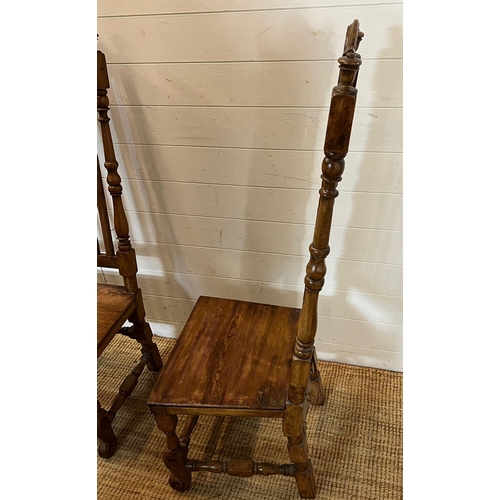 56 - A pair of oak style farmhouse chairs