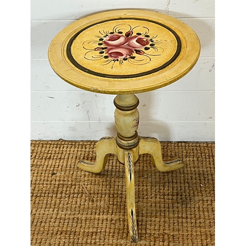 57 - A painted side table with tripod legs (H52cm Dia36cm)