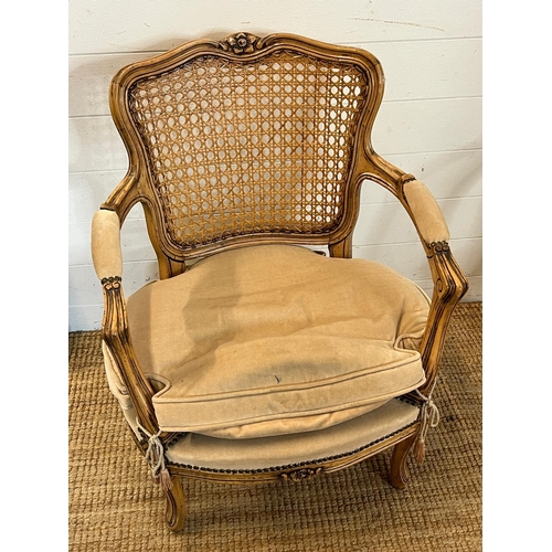 58 - A French style Louis chair with a cane back