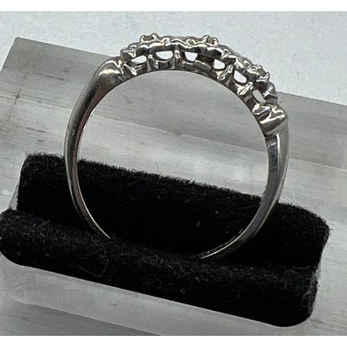 593 - A 14ct gold and diamond ring, approximate size M 1/2