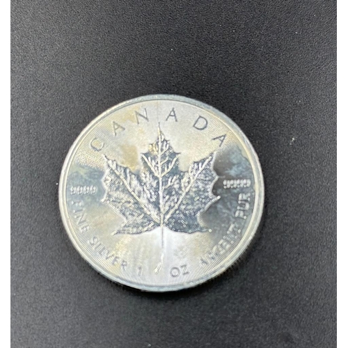 647 - Two 2107 1oz Canad Maple leaf silver coins