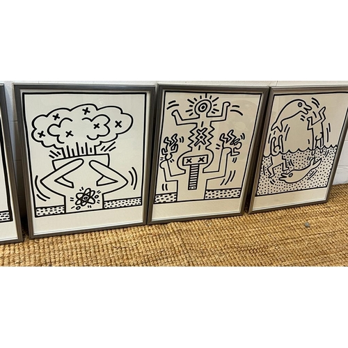 661 - A set of Keith Haring prints, Lucio Amelio, off set lithographs 1983