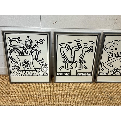 661 - A set of Keith Haring prints, Lucio Amelio, off set lithographs 1983