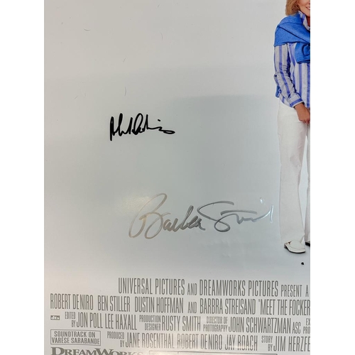 675 - A film poster for the film “Meert The Fockers” signed by cast members including Barbra Streisand, Ro... 