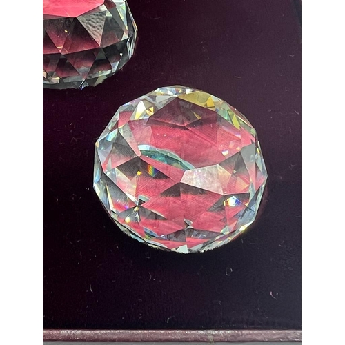 687 - Three Swarovski crystal paper weights, boxed