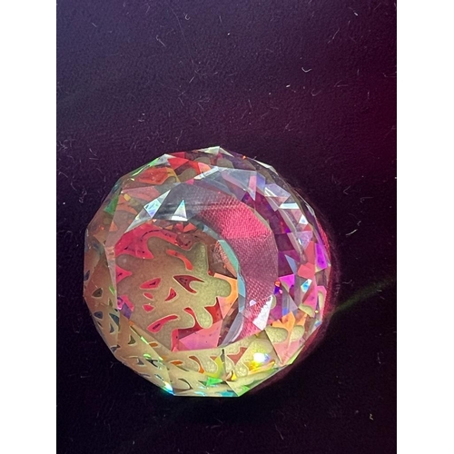 687 - Three Swarovski crystal paper weights, boxed