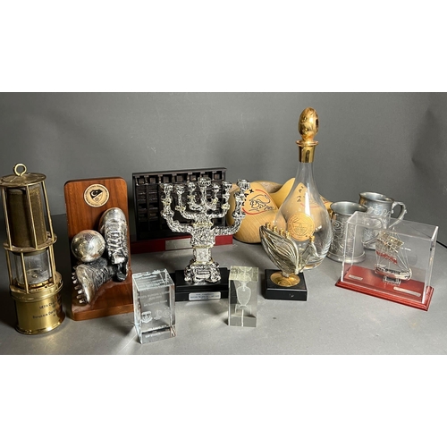 719 - A collection of football official awards and presentation trophies, formerly the property of a FA an... 