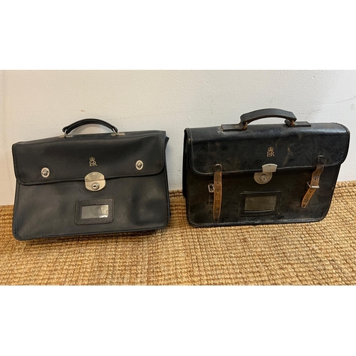 723 - Two government officers briefcases along with newspaper cuttings of Sir Winston Churchill