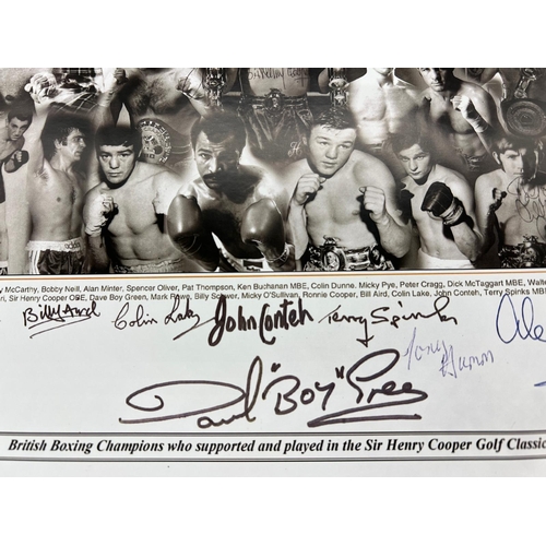 729 - London ex-boxers association signed poster including Sir Henry Cooper, Dave , Boy, Green etc