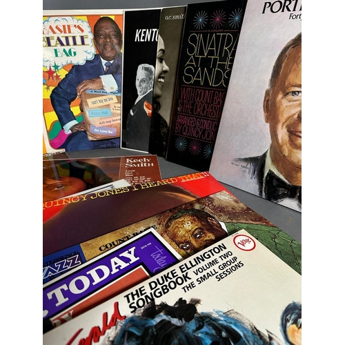 739 - A selection of vinyl lps to include Frank Sinatra, Count Basie and Ella Fitzgerald.