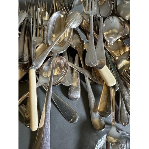 756 - A volume of silverplated items along with flatware etc.