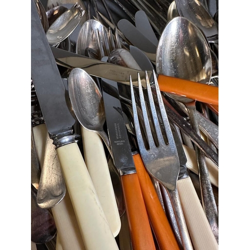 756 - A volume of silverplated items along with flatware etc.