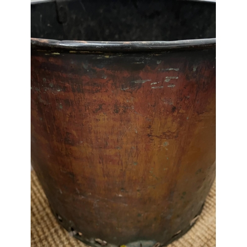 763 - A copper cauldron coal bucket possibly Victorian (H42cm Dia45cm)