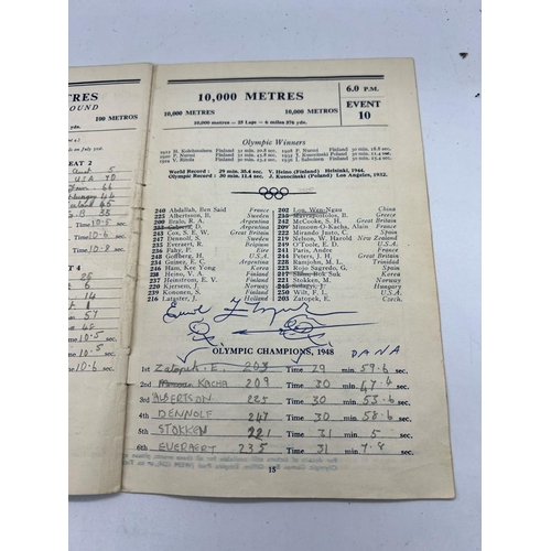 770 - Official programme London Olympiad 1948 athletics, Friday July 30th 1948 signed by the winner of 10,... 