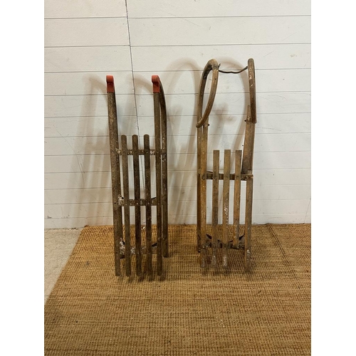 782 - Two vintage Bentwood taboggans