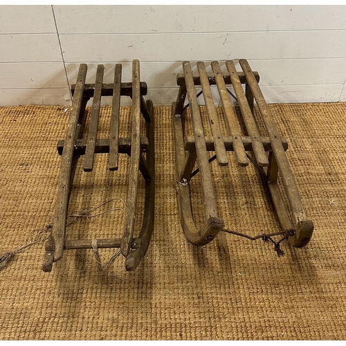 784 - Two vintage Bentwood sledges