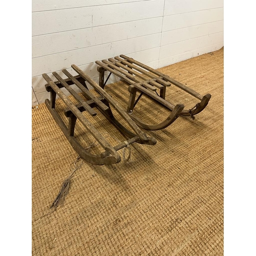 784 - Two vintage Bentwood sledges