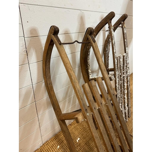 785 - Two vintage Bentwood sledges