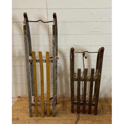 787 - Two vintage Bentwood sledges