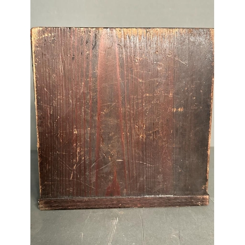 83 - A Meji period style Japanese table top cabinet with brass and copper decoration (H21cm)