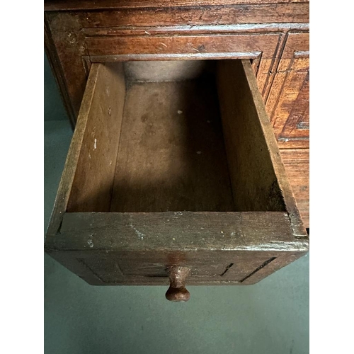 84 - A small mahogany desk top two over one chest of drawers (H32cm W32cm D23cm)