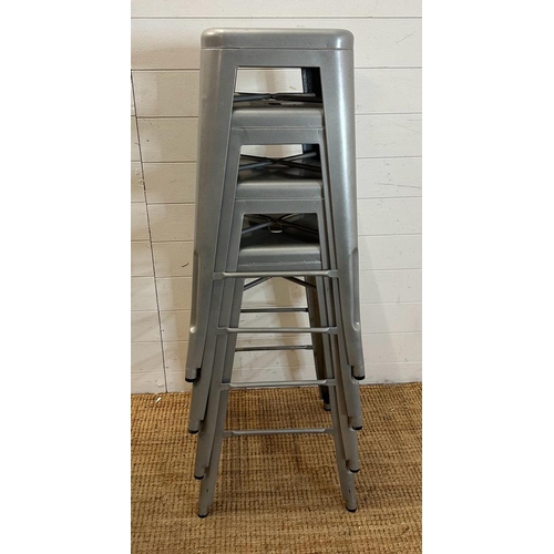 99 - A set of four metal Bistro stools